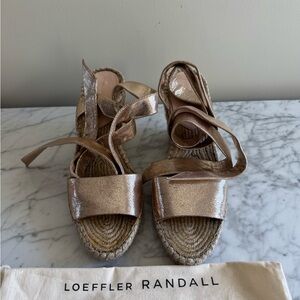 Loeffler Randall Bronze Espadrille Wrap Sandals